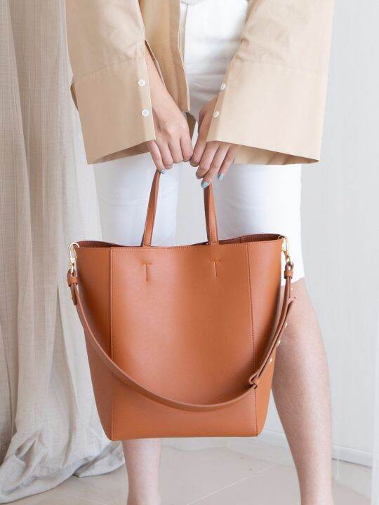 knack.bag Tote bag รุ่น EverydayCinnamon(สีซินนามอน) กระเป๋าถือ