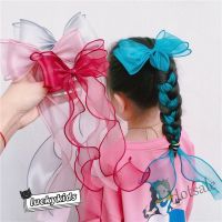 【hot sale】卐♤ C05 Sweet Baby Girls Solid Color Mesh Ribbon Hair Accessory Hair Tie Cute Kids Girls Fish Tail Hair Rope