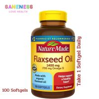 Nature Made Flaxseed Oil 1400 mg 100 Softgels น้ำมันเมล็ดแฟลกซีด 100 เม็ด