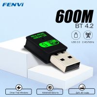 ตัวแปลงบลูทูธไร้สาย USB Fenvi 600Mbps 2.4G 5Ghz Wi-Fi สายอากาศคู่วง802.11Ac ตัวรับการ์ดเน็ตเวิร์กคอมพิวเตอร์ไร้สายขนาดเล็ก