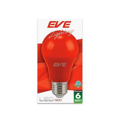 "Buy now"หลอดไฟ LED E27 EVE LIGHTING รุ่น A60 COLOR กำลัง 6 วัตต์ สีแดง*แท้100%*