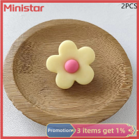 Ministar หมุดตกแต่งขวดสุญญากาศหัวใจเด็กผู้หญิงเข็มกลัดดอกไม้2ชิ้นสีเรียบหรู