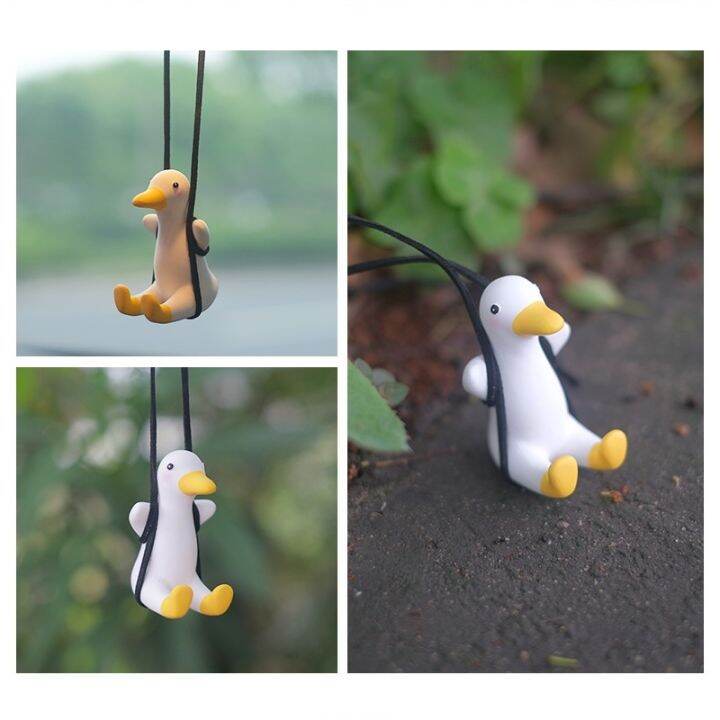 car-fragrance-gypsum-cute-anime-swing-duck-pendant-auto-rearview-mirror-ornaments-birthday-gift-auto-decoraction