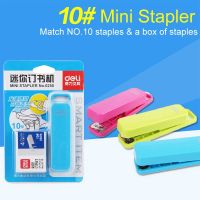 Deli Creative Mini Candy Color Cartoon Stapler with staple pin Student 10# Small Stapler Set School Office Supplies Stationery Staplers Punches