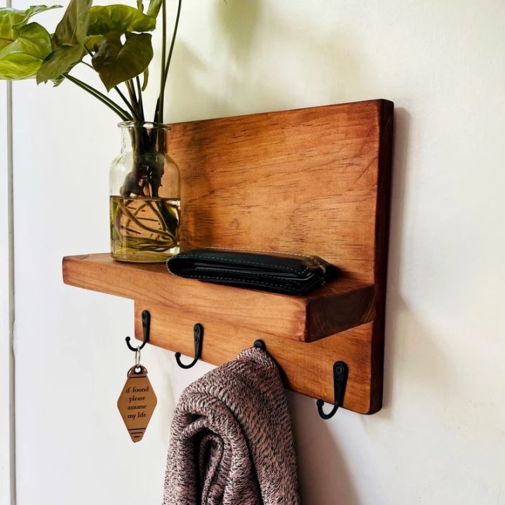 Entryway Organizer Wall all in One Coat Rack Wall Mount, Entryway  Organization, Entryway Shelf, Mail and Key Holder, Housewarming Gift 