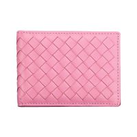 Genuine Leather Woman Credit Card Bags Female Woven Pattern Coin Purse For Cards Case Wallet For ID Bank Card Holder Card Holders