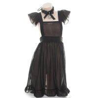 Mesh Sexy Maid Party Apron Dress Role Play Couple Kitchen Bedroom Girl Woman Home Pinafore Black White Bar Uniform Aprons