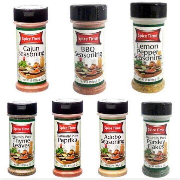 Spice Time Cajun BBQ Lemon Pepper Parsley Adobo Paprika Thyme Herb