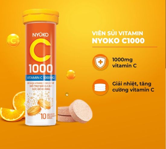 Viên sủi vitamin c nyoko bổ sung vitatrmin c và khoáng chất thiết yếu cho - ảnh sản phẩm 1