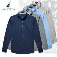 Nordica spring and autumn mens long-sleeved shirt pure cotton Oxford spinning business casual slim spring and autumn youth shirt 【BYUE】