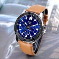 นาฬิกา Casio รุ่น MTP-VD300L-2E นาฬิกาผู้ชาย สายหนังสีน้ำตาล หน้าปัดน้ำเงิน สุดเท่ห์ - มั่นใจ สินค้าของแท้ 100% รับประกันสินค้า 1 ปีเต็ม