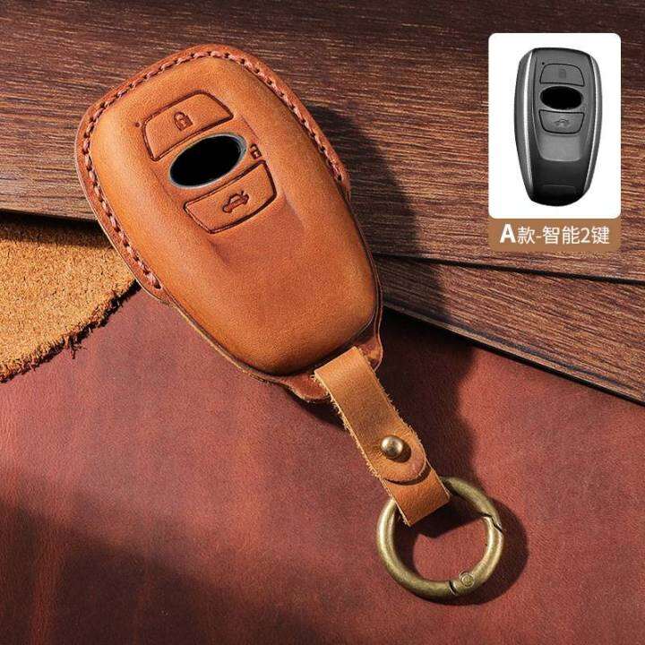 crazy-horse-leather-car-key-case-cover-keyring-for-subaru-legacy-xv-forester-outback-brz-sit-shell