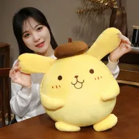 Sanrio ใหม่ร้อน POM Purin หมอน Boneka ในหนึ่งการ์ตูนน่ารัก Pompurin ตุ๊กตาหมอนผ้าห่มของขวัญสำหรับแฟนสาวสุนัข