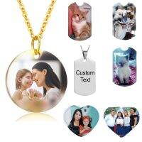 ✐  Necklace Men Personalized Custom Photo and Text Pendant necklaces Gold Chain Jewelry