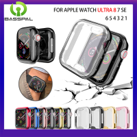 เคสสำหรับ Apple Watch เต็มบางพื้นฐานซีรีส์8 7 6 5 4 3ปลอกซิลิโคนสำหรับ I Watch 38 40 41 42 44 45 49มม. ป้องกันสกรีนทีพียูใส