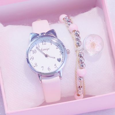 【Hot Sale】 Childrens watch girl elementary school junior high student Korean version waterproof cute pointer cartoon electronic quartz