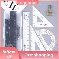 RUPANBO039392692 4Pcs/Set การวัดขนาด เครื่องมือวาดภาพวาด อุปกรณ์สำหรับนักเรียน อะลูมิเนียมอัลลอยด์ เครื่องมือทางเรขาคณิตทางคณิตศาสตร์ ทนทานต่อการใช้งาน เซนติเมตรเซนติเมตร ไม้โปรแทรกเตอร์ เด็กสำหรับเด็ก