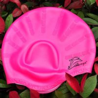 、‘】【； Waterproof Swimming Caps Men Women Long Hair Swim Pool Cap Ear Protection Large Natacion Silicone Non-Skid Diving Hat