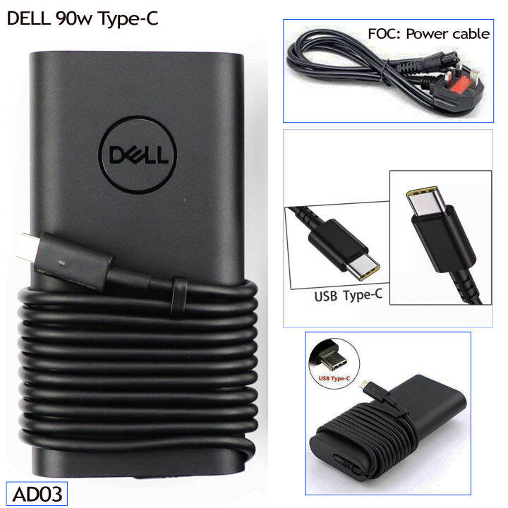 Original Dell 90w USB-C Type-C Adapter 20v 12v 9V 5v 4.5A 3A 3A 3A ...