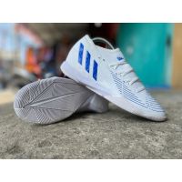№► Soccer Shoes Futsal Adidas77 Predator Edge.3 IN - White Hi Res Blue White Kasut Bola Sepak
