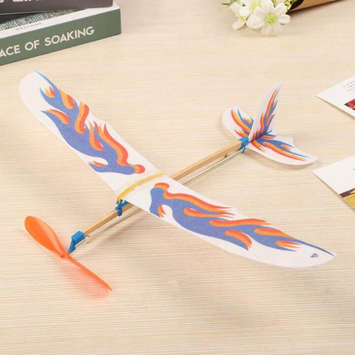 TIFUNI Rubber Band Elastic Powered Aircraft Glider Flying Plane