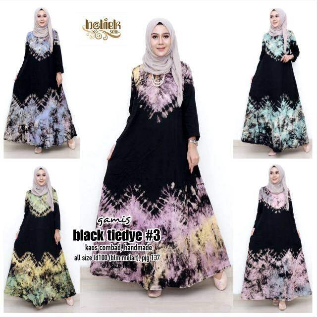 Gamis Baju Muslim Wanita Modis Fendi Terbaru Hitam Real Pict Lazada