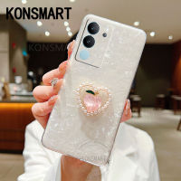 KONSMART เคสโทรศัพท์ VIVO ฝา Y36 Y02T Y27 V29 V25 Y02A Y02S Y02 Y77 Y16 Y35 Y22ปลอกกันกระแทก Y22S V27 PRO V25E V23E V23 5G 2023ใหม่เนื้อเปลือกมันวาวเคสนิ่มโปร่งใสพร้อม VIVOY36ลูกพีชน้ำผึ้ง