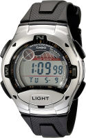 Casio W753 Digital Sports Watch w/Moon &amp; Tide Data Black