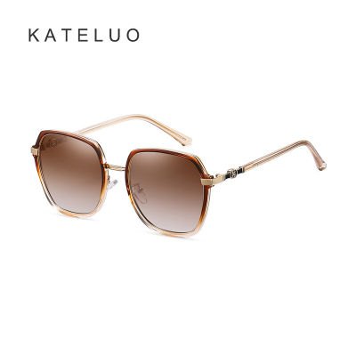 [พร้อมกล่อง] แว่นกันแดดโพลาไรซ์สำหรับผู้หญิง KAUO A0707 Trend Street Shooting Sunshade Glasses TR90 Square Frame823