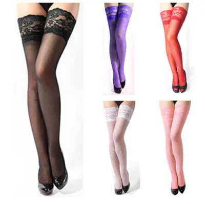 【CC】✿∏  Mesh Sheer Stay Up Thigh Hold-ups Stockings Pantyhose Floral See Through Apparel Socks Hosiery
