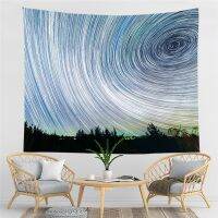 Forest Tapestry Wall Hanging Psychedelic Trees  Stars Fabric Tapestry Home Decor Polyester Table Cover Forest Night Tapestry