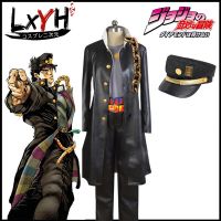 Ю[LXYH- COSER KING] Anime JoJos Bizarre Adventure Stardust Crusaders Kujo Jotaro Cosplay Costume Set Dress Wig Women Man เครื่องแต่งกายคอสเพลย์ การ์ตูนอะนิเมะ ชุดแฟนซี