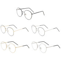 OKDEALS Women Men Metal Glasses Online Classes Ultra Light Frame Eyeglasses Fashion Computer Round Vintage Eyeglasses Protection