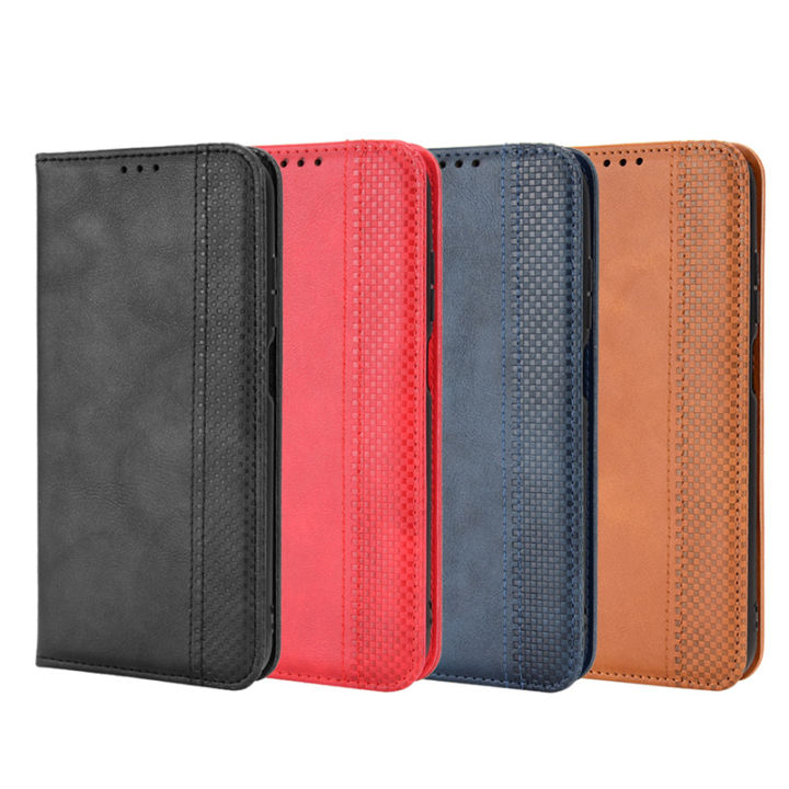 For Tcl 403 Retro Phone Cover Magnetic Pu Leather Stand Cell Phone Wallet  Case