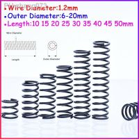 10pcs Wire Diameter 1.2mm 65Mn Pressure Small Spring OD 6-20mm Compression Spring Length 10 15 20 25 30 35 40 45 50mm