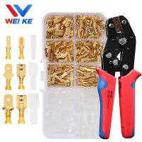 180/540PCS 2.8/4.8/6.3mm Spade Crimp Terminals Plug Spring Seal Insulated Termin Electrical Wire Connectors Crimping Pliers Tool