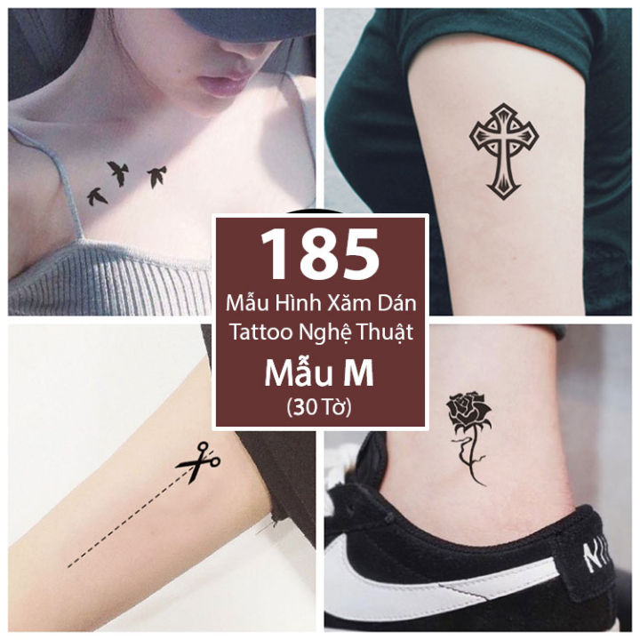 Bộ 185 Mẫu Hình Xăm Dán Hình Xăm Tattoo Cao Cấp Combo 30 Tờ  Mẫu M  Lazada vn