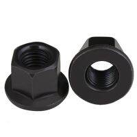 1 2PCS M10 M12 M14 M16 M18 M20 M22 M24 M27 M30 Flange Kacang dengan Pad Nut Pelat hitam Hexagon Tebal Nut Baja Karbon