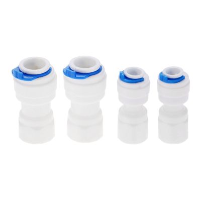 2Pcs Reverse Osmosis RO Water System Fitting 1/4" 3/8" OD Hose Tube 1/4" 1/8" Female Thread Plastic Pipe Quick Connectors Pipe Fittings Accessories