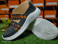 รองเท้าสานอิลาสติก สินค้าพร้อมส่งไซส์ 36-41 สินค้าถ่ายจากงานจริง WM3011 Orang/grey