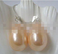 ขายร้อนใหม่-1419 Golden Drip South Sea Shell Pearl Earring