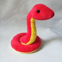 hot！【DT】✹✤☏  real life toy red snake plush about 17x12cm soft doll birthday gift w0288