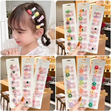 5 /10/14Pcs/Set Cute Bowknot Baby Girl Hair Clips Korean Flower Children  Sides Barrettes Baby Hair Accessories