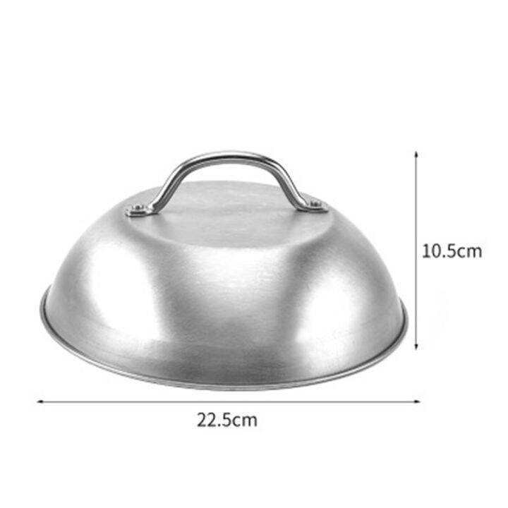 3x-stainless-steel-steak-cover-thicken-western-restaurant-western-food-cover-hand-handle-steak-cover-hemispherical-cover