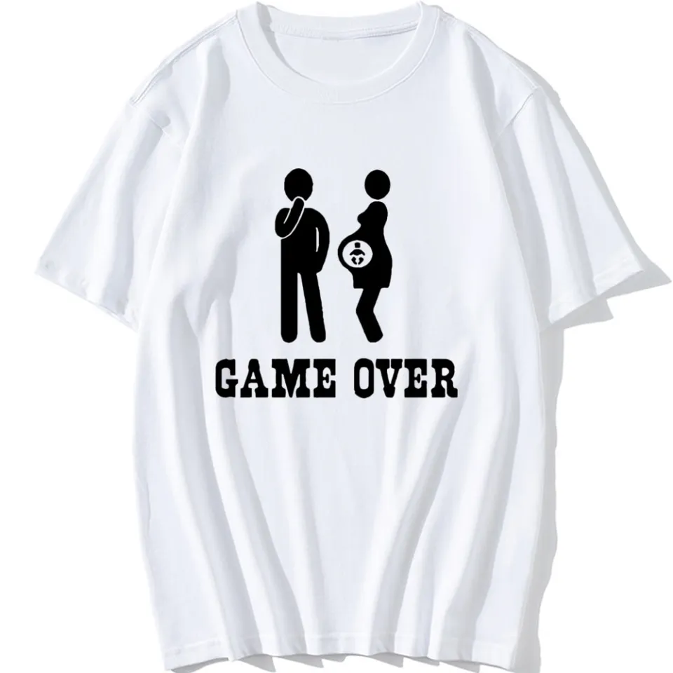 Game Over Shirt Men Bride Top Groom Bachelor Clothing Funny Bachelorette  Party T Shirts Meme T-Shirt Summer Husband T-shirt