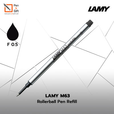 LAMY M63 Rollerball Pen Refill Fine F 0.5 mm Black Ink - ไส้ปากกาโรลเลอร์บอล ลามี่ M63 หัว F 0.5 มม. หมึกดำ ของแท้ 100 %  [Penandgift]