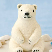 Polar Bear Wool Felt Craft DIY Non Finished Poked Set Handcraft Kit for Needle Material Pack