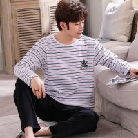 Spring Autumn Plus Size L-4XL PJ Cotton Mens Pajamas Letter Cartoon Pajama Sets Casual Lounge Sleepwear Pyjamas Pijama Homewear