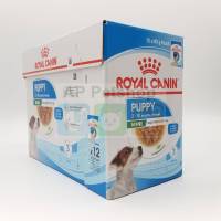 Royal Canin Mini Puppy Pouch x 12ซอง (ฺBBF25/06/24)- โรยัล คานิน อาหารเปียก ชนิดซอง สำหรับลูกสุนัขพันธุ์เล็ก 85กรัมx12ซอง