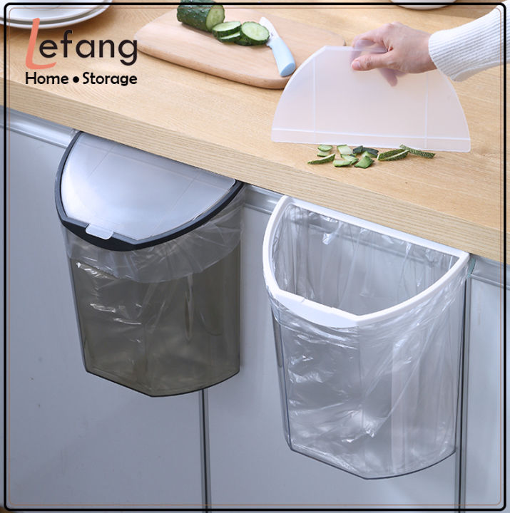 Lefang Hanging Trash Can For Kitchen Cabinet Door With Lid, Under Sink  Garbage Can For Bathroom, Wall Mounted Trash | Lazada